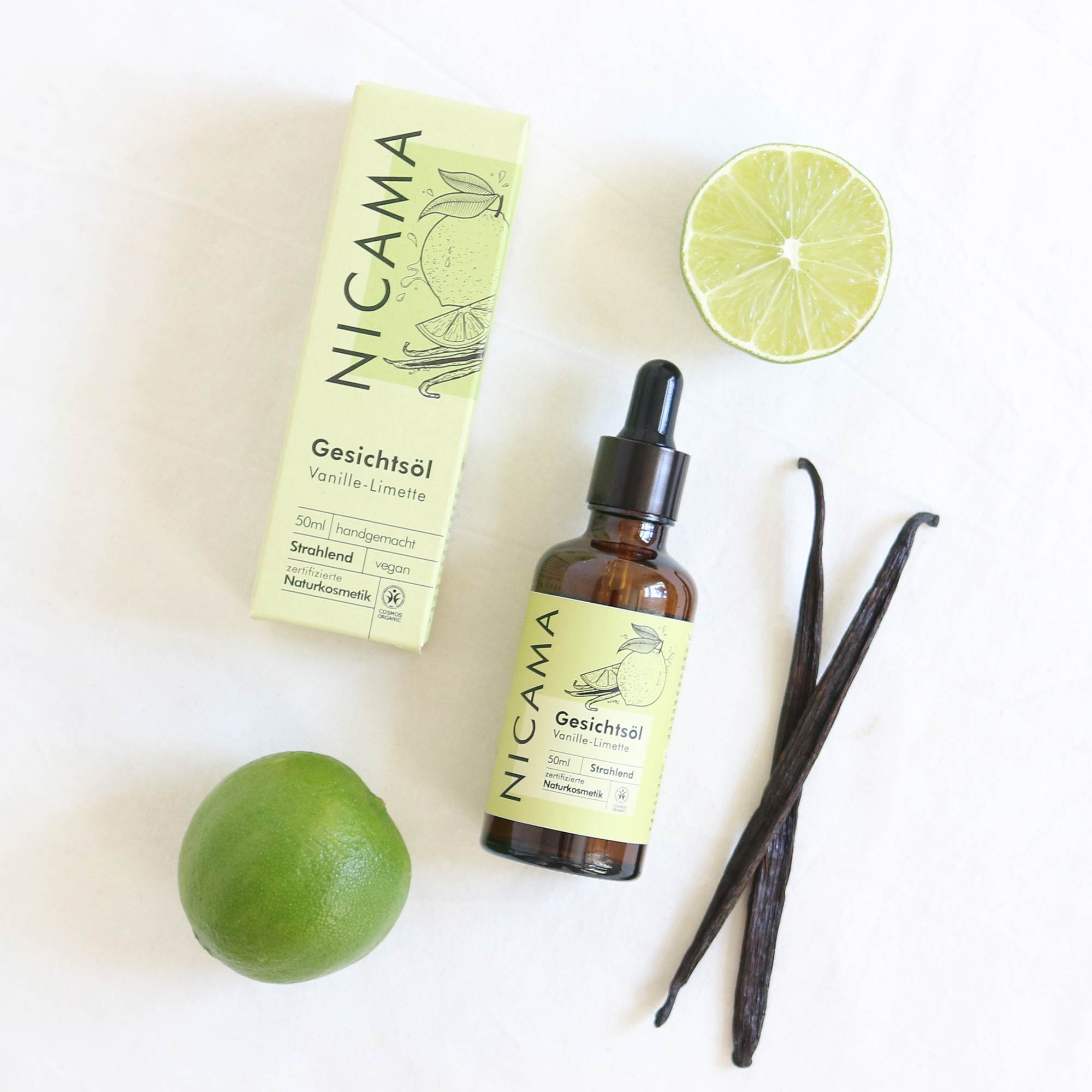 601 nicama gesichtsoel mood flat lay