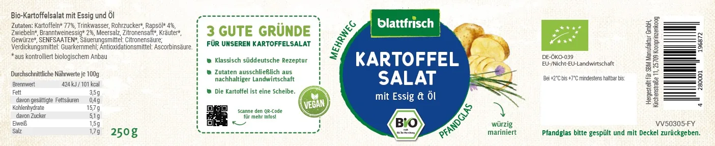 etikett kartoffelsalat essigoel